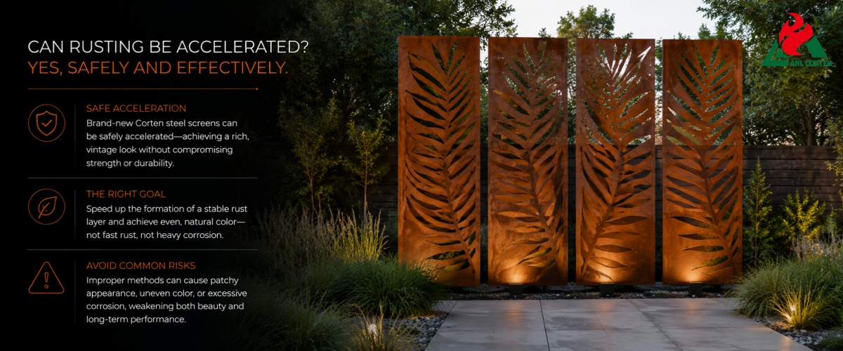 Can the Rusting of Weathering Steel Screens Be Accelerated